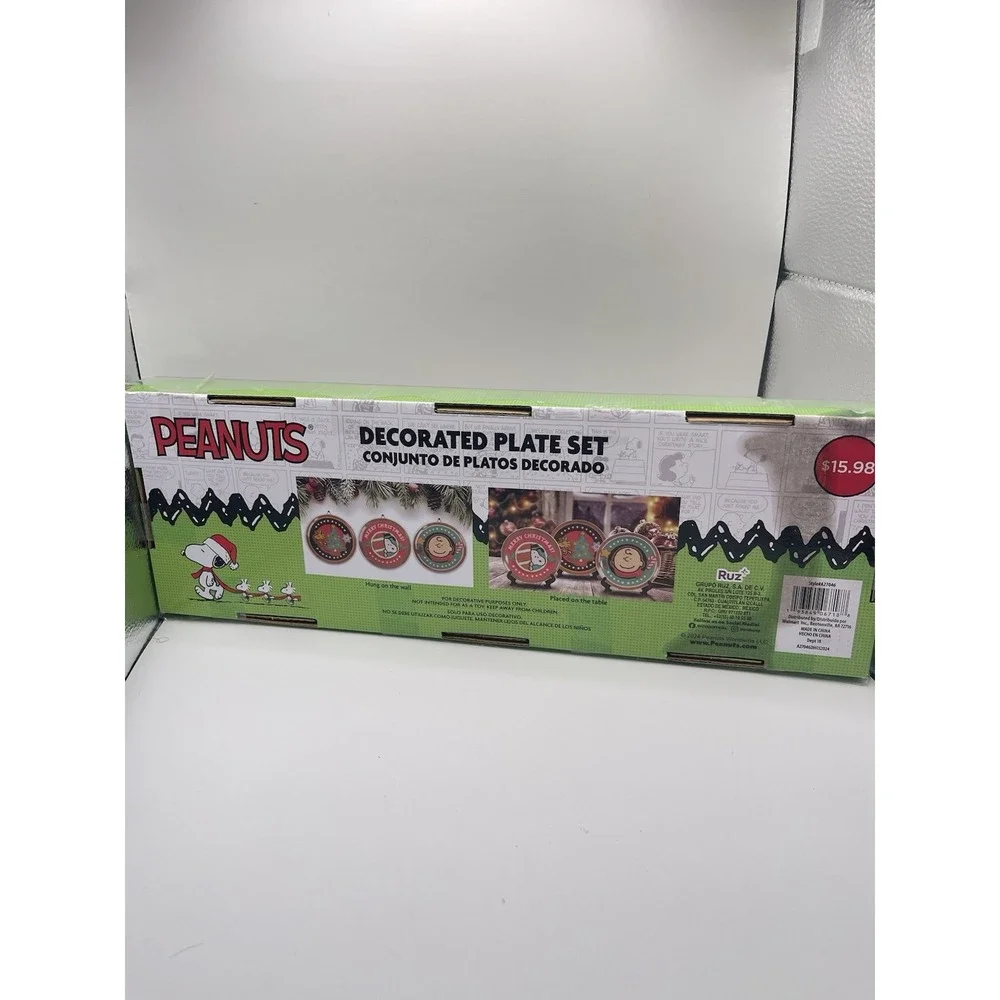 Peanuts Christmas Decorated Plate‎ Set NIB